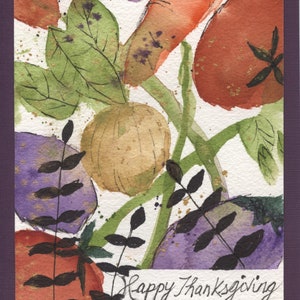 Een handgemaakte Happy Thanksgiving Aquarel wenskaart (geen print)
