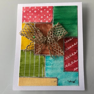Handgemaakte kerstcadeaus Aquarel Wenskaart (geen print)