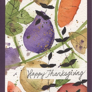 Een handgemaakte Happy Thanksgiving Aquarel wenskaart (geen print)