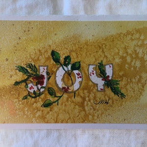 Handgemaakte JOY Aquarel Wenskaart (geen print)
