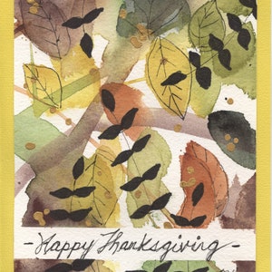 Een handgemaakte Happy Thanksgiving Aquarel wenskaart (geen print)