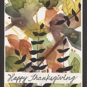 Een handgemaakte Happy Thanksgiving Aquarel wenskaart (geen print)