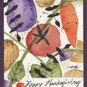 Een handgemaakte Happy Thanksgiving Aquarel wenskaart (geen print)