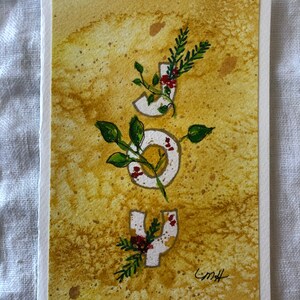 Handgemaakte JOY Aquarel Wenskaart (geen print)