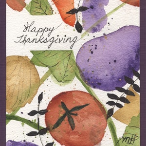 Een handgemaakte Happy Thanksgiving Aquarel wenskaart (geen print)