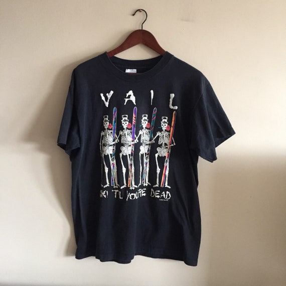 Vintage 1992 Vail Colorado Glow in the Dark Ski T-shirt. Vintage 