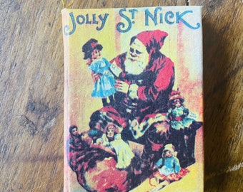 Vintage Miniature Ornament Book Jolly St. Nick Reproduction Santa Claus