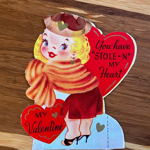 Vintage Beauty Valentine Card Mink Stole Pun Punny