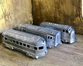 old metal train cars