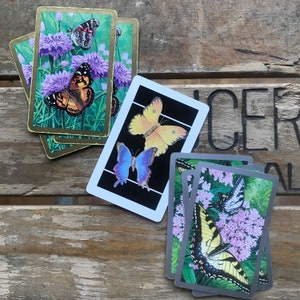 Vintage Butterfly Playing Cards Colorful Butterflies for Junk Journals Papercrafting Swaps