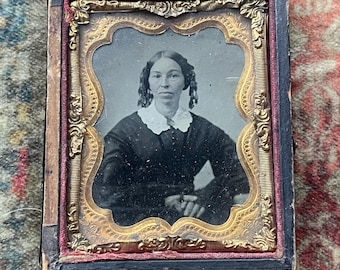 Civil War Era Woman Antique Ambrotype Photograph Victorian