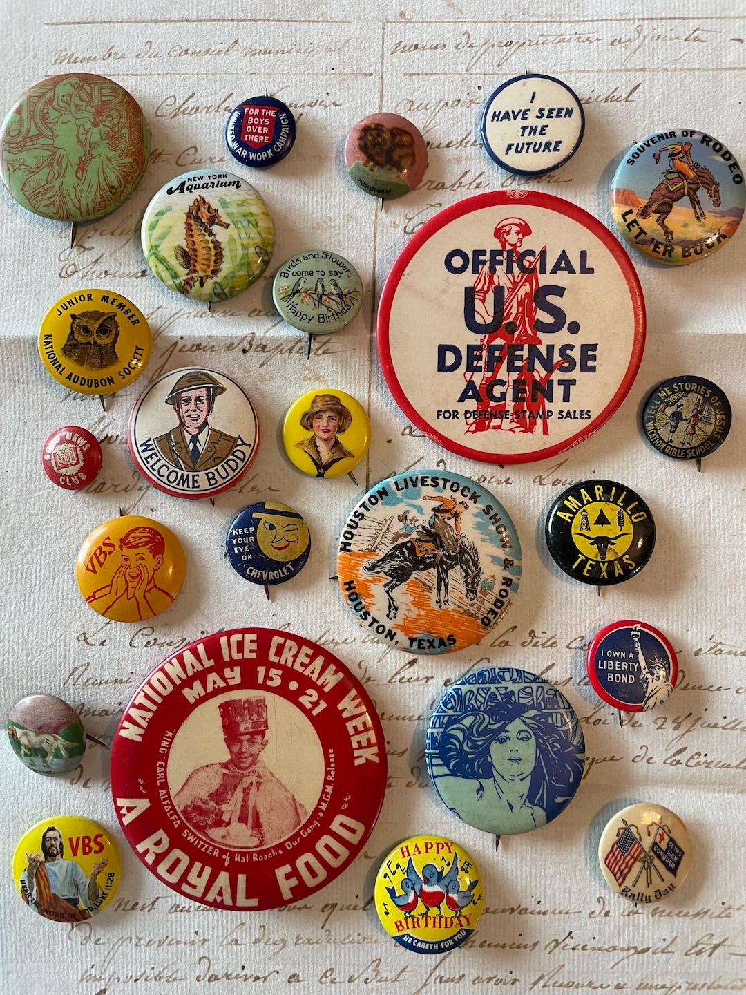 Vintage & Antique Buttons Pinbacks Choice of Fun Eclectic Variety Pins ...