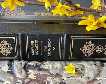 The Decameron by Giovanni Boccaccio The Franklin Library Classic Leather Spine Vintage Hardback Book