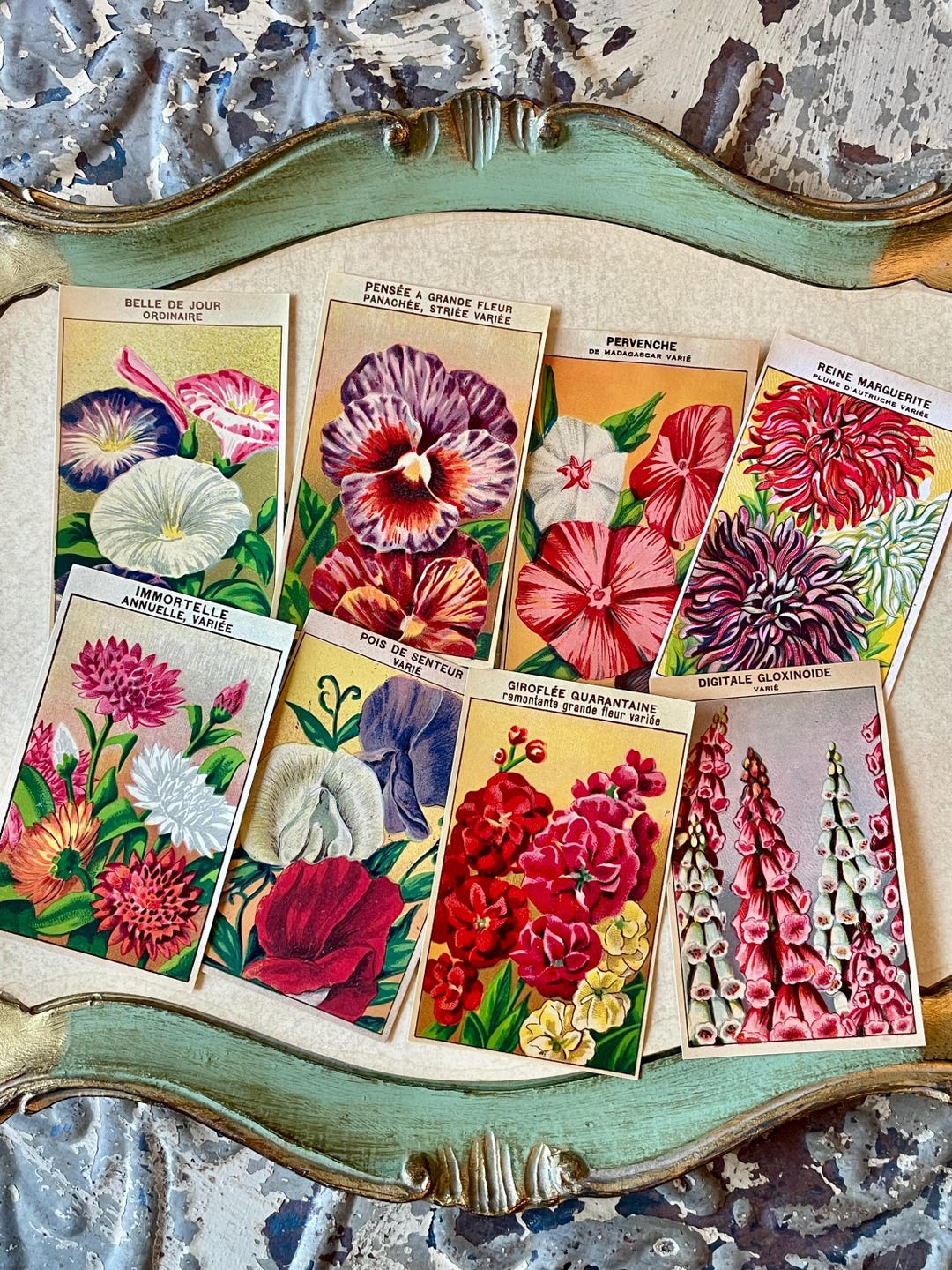 Vintage French Seed Packet Labels 1920s Antique Flower Garden Ephemera ...