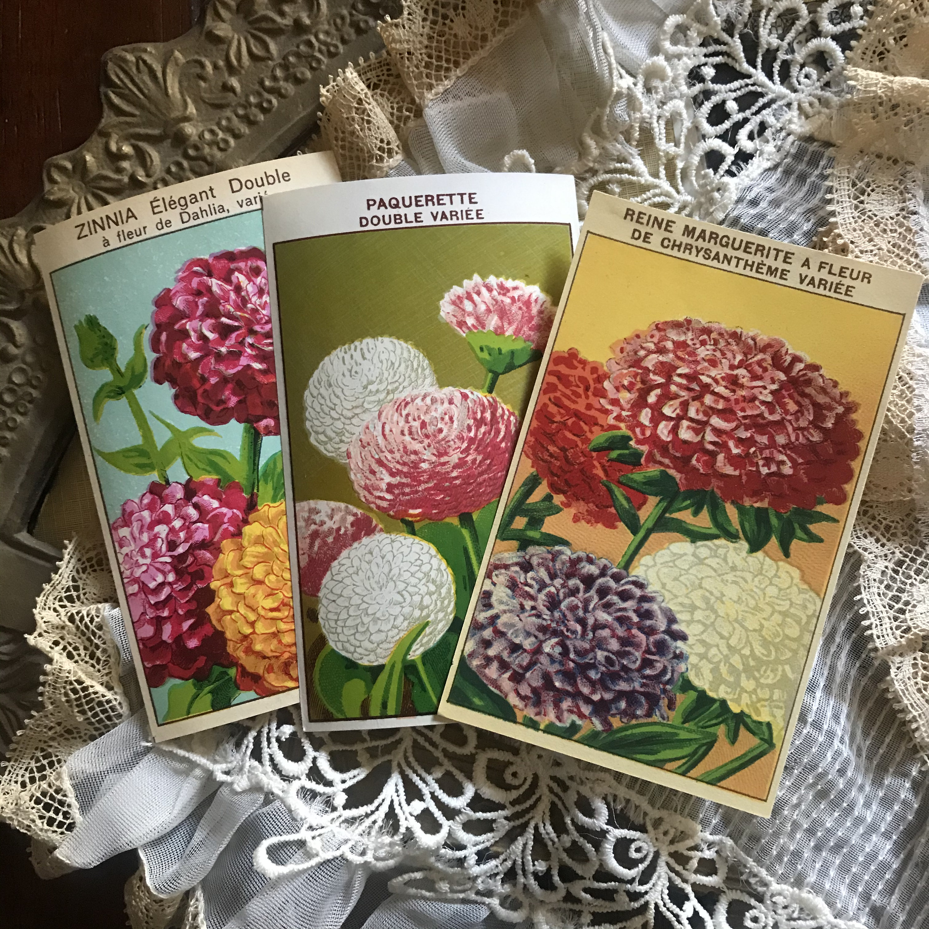 Vintage French Flower Seed Packet Labels Random Set of Three Antique ...