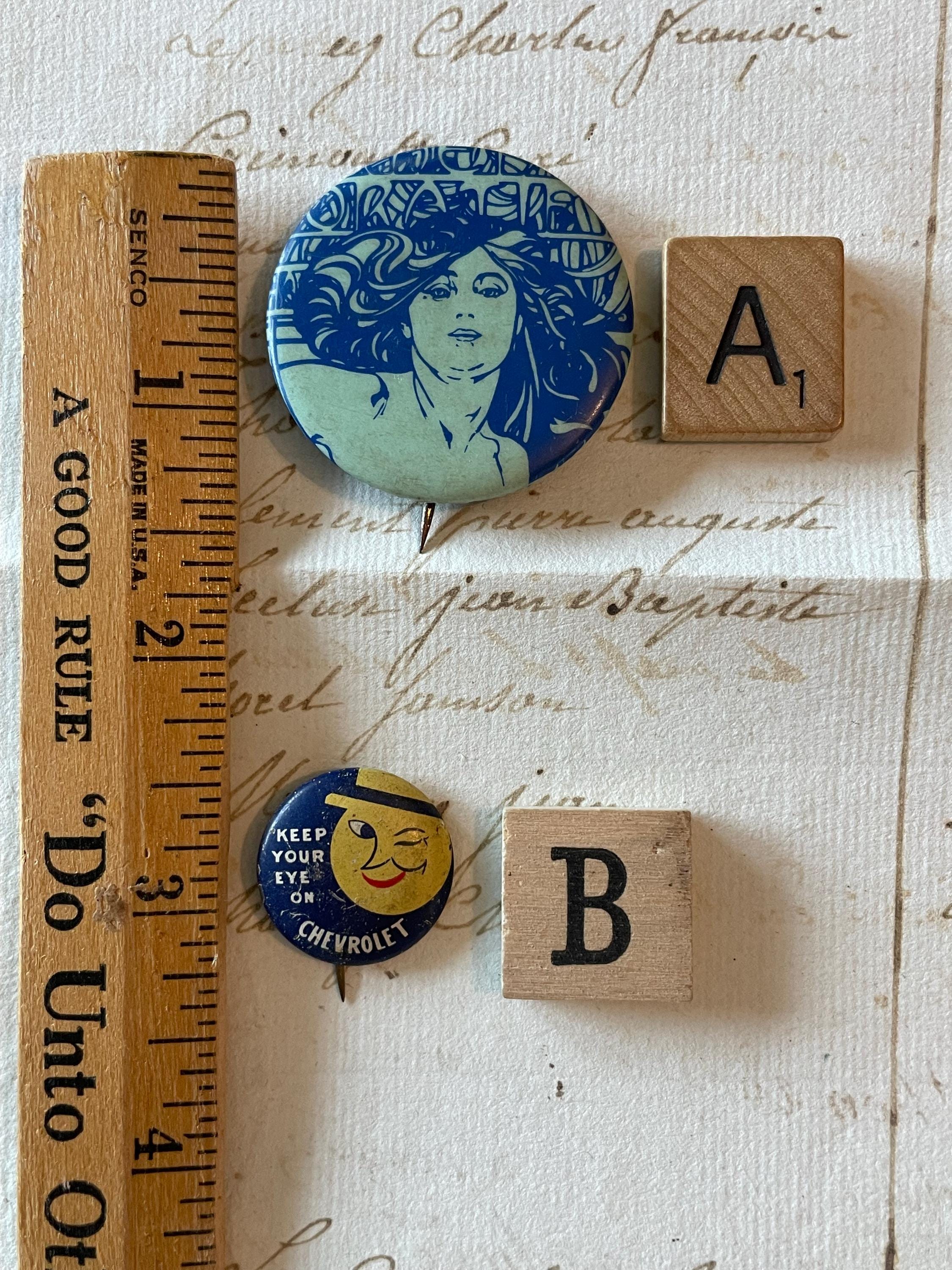 Vintage & Antique Buttons Pinbacks Choice of Fun Eclectic Variety Pins ...