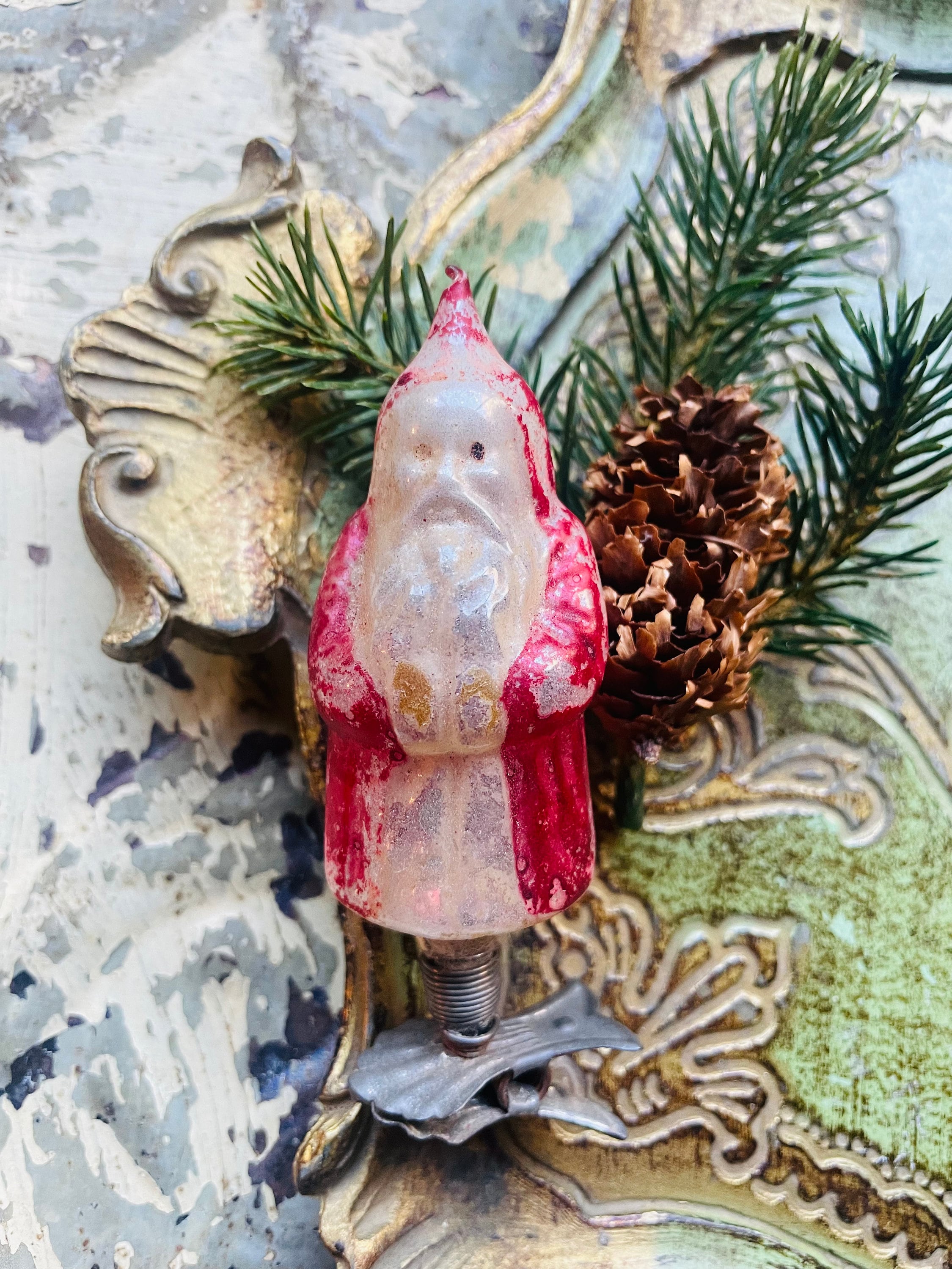 Antique Glass Clip on Ornament - Etsy