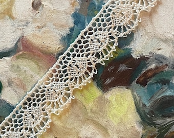Vintage Crocheted Ivory Lace Trim Delicate 60 Inches