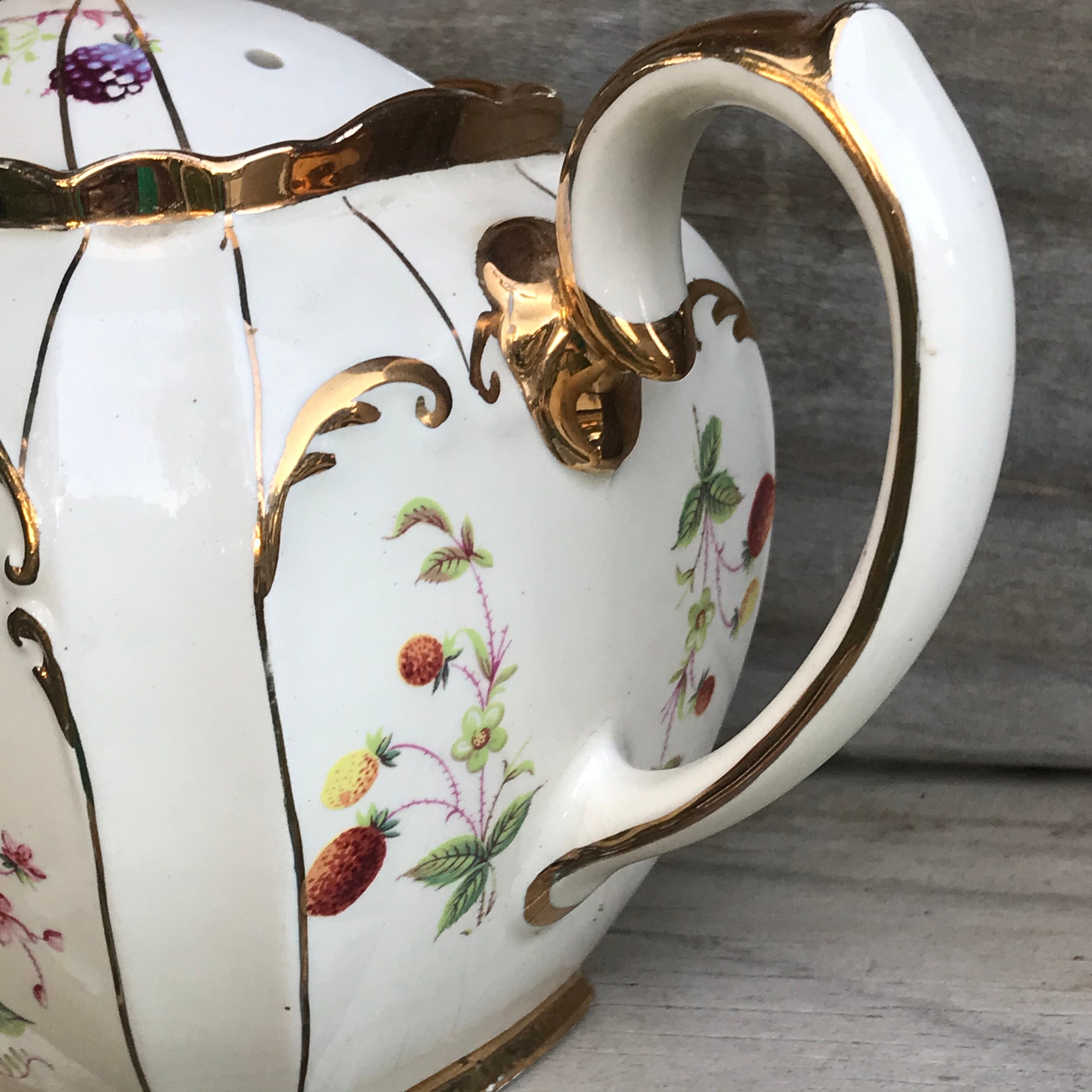 Vintage Sadler 1920 Teapot Made in England Fruit Strawberries Etsy
