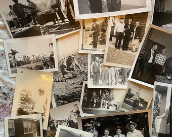 Random Collection of 25 Random Vintage & Antique Photos Photographs Black and White