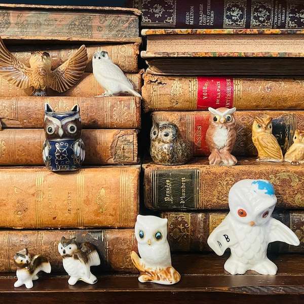 Whooooo Needs An Owl Miniature Vintage Figurines