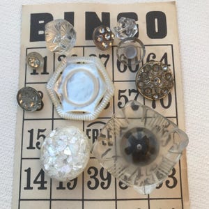 Sparkling White & Clear Vintage and Antique Paste Glass Metal Plastic Button Collection