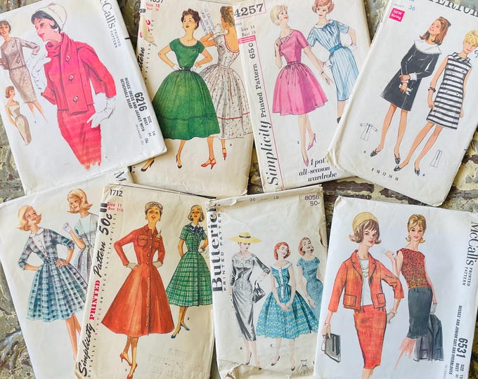 Sewing Pattern Collection Vintage Midcentury Sewing Pattern Collection Dresses Chic 1950s 1960s ...