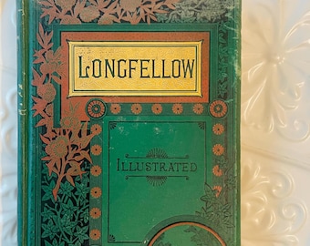 The Poetical Works of Henry Wadsworth Longfellow Illustrated Antique Book 1887