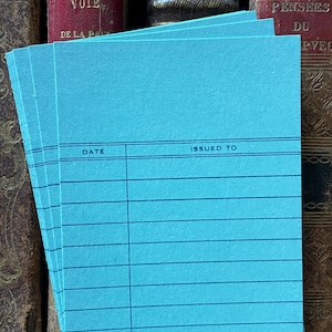 Vintage Blue Library Checkout Cards Date Issued To Gaylord Set of 10 NOS