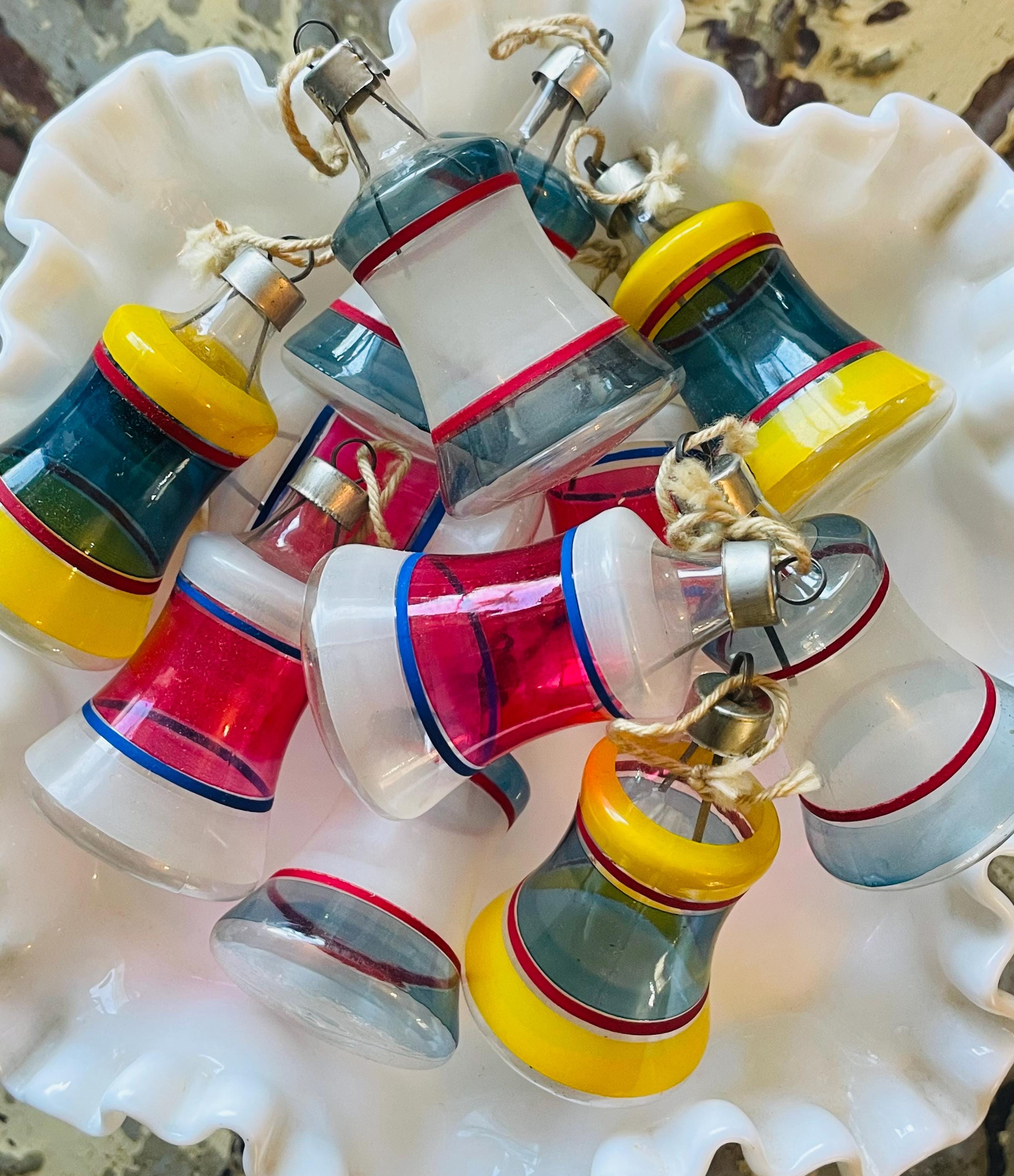 Vintage Unsilvered Bells WWII Era Christmas Ornaments Choice of Colors