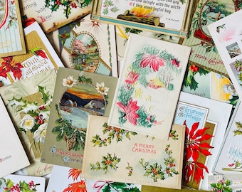 Antique Christmas Postcards Surprise Random Set of 3