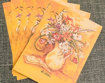 Vintage Floral Bookplates Ex Libris Personal Library Labels Set of 5