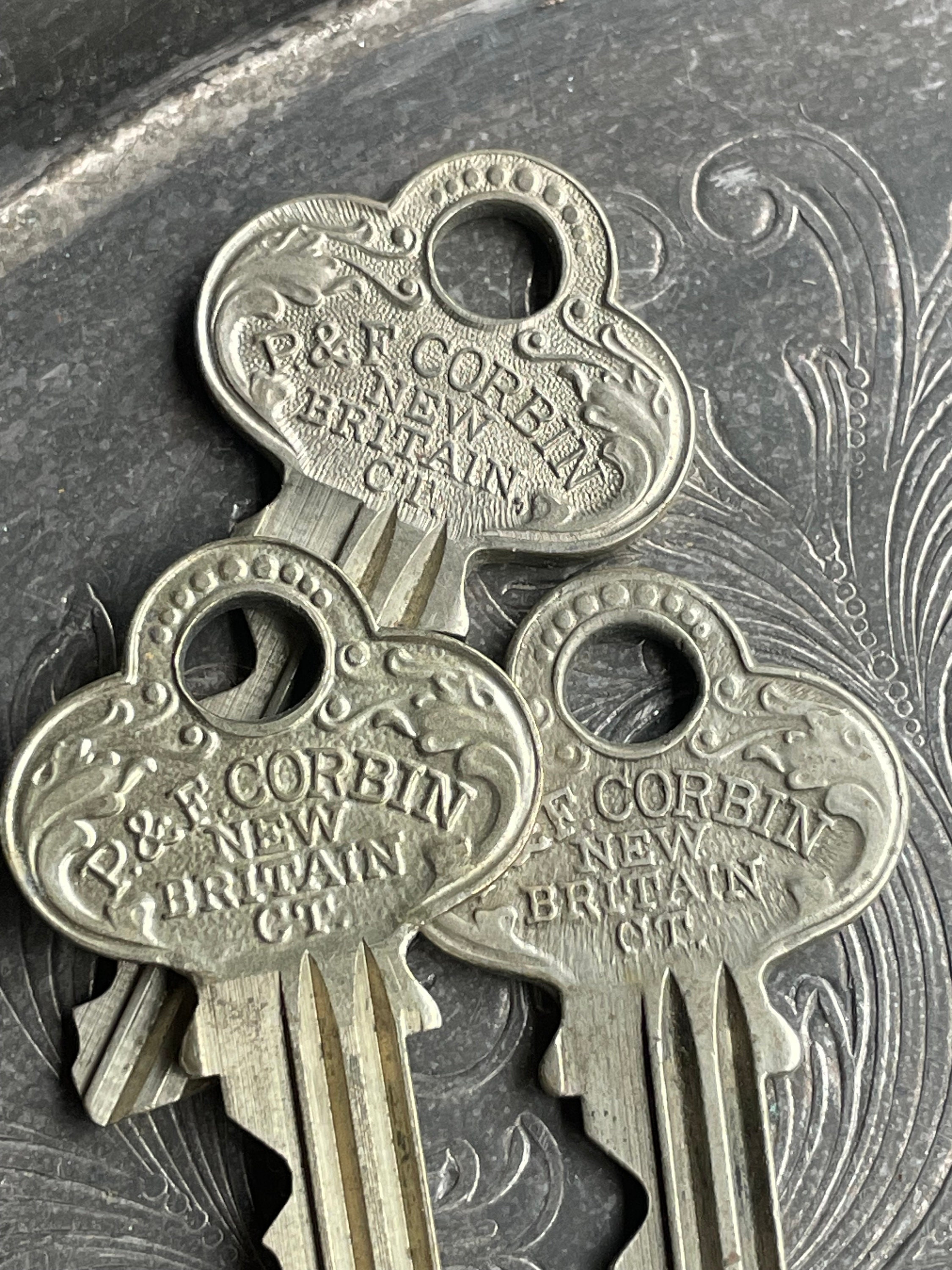 Old P&F Corbin Ornate Vintage Keys Random Set of Five New Britain ...