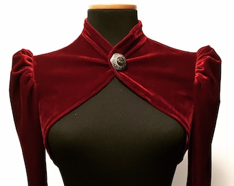 Victoriaanse/steampunk/gotische bolero in fluweel in verschillende kleuren