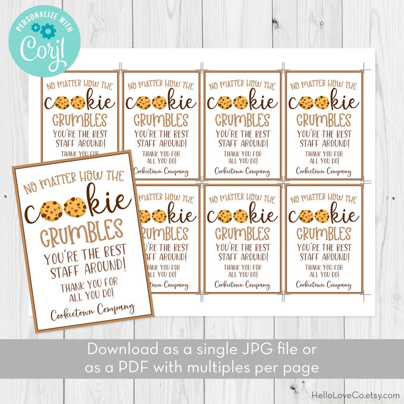 Editable Printable Cookie Treat Gift Tags Template Cookie - Etsy