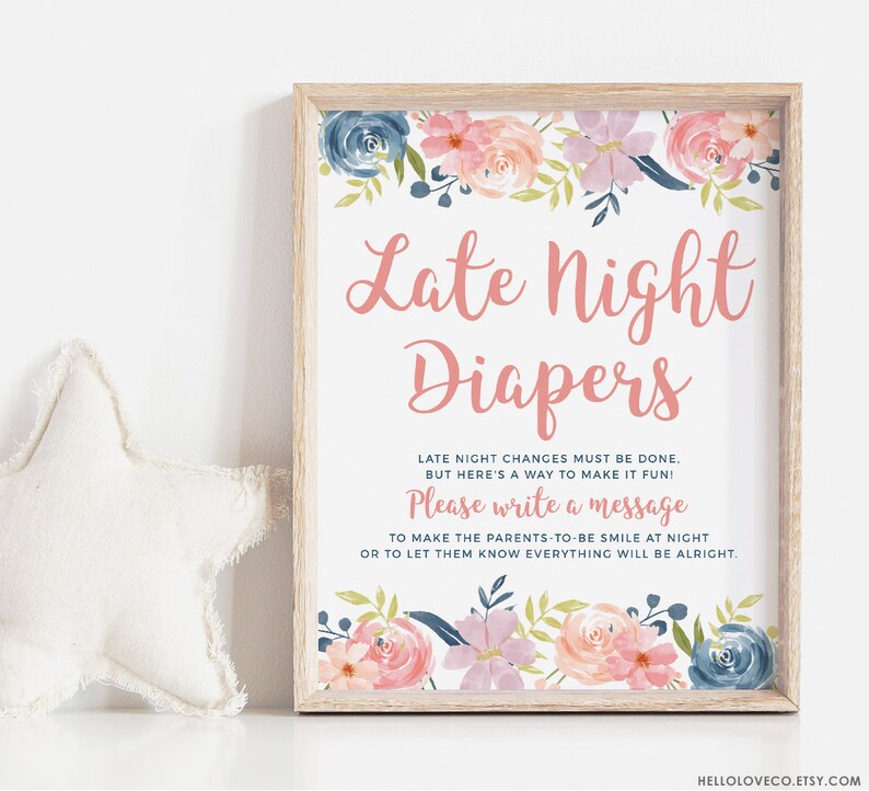 Late Night time Diapers Printable Indicator, 8x10 and 5x7, Youngster Shower Crimson and Blue Bouquets, Diaper Concept Shower Sport, Electronic, Prompt Obtain photo about Late Night Diapers Printable named Late Night time Diapers Printable Indication, 8x10 and 5x7, Kid Shower Crimson and Blue Bouquets, Diaper Concept Shower Recreation, Electronic, Immediate Down load