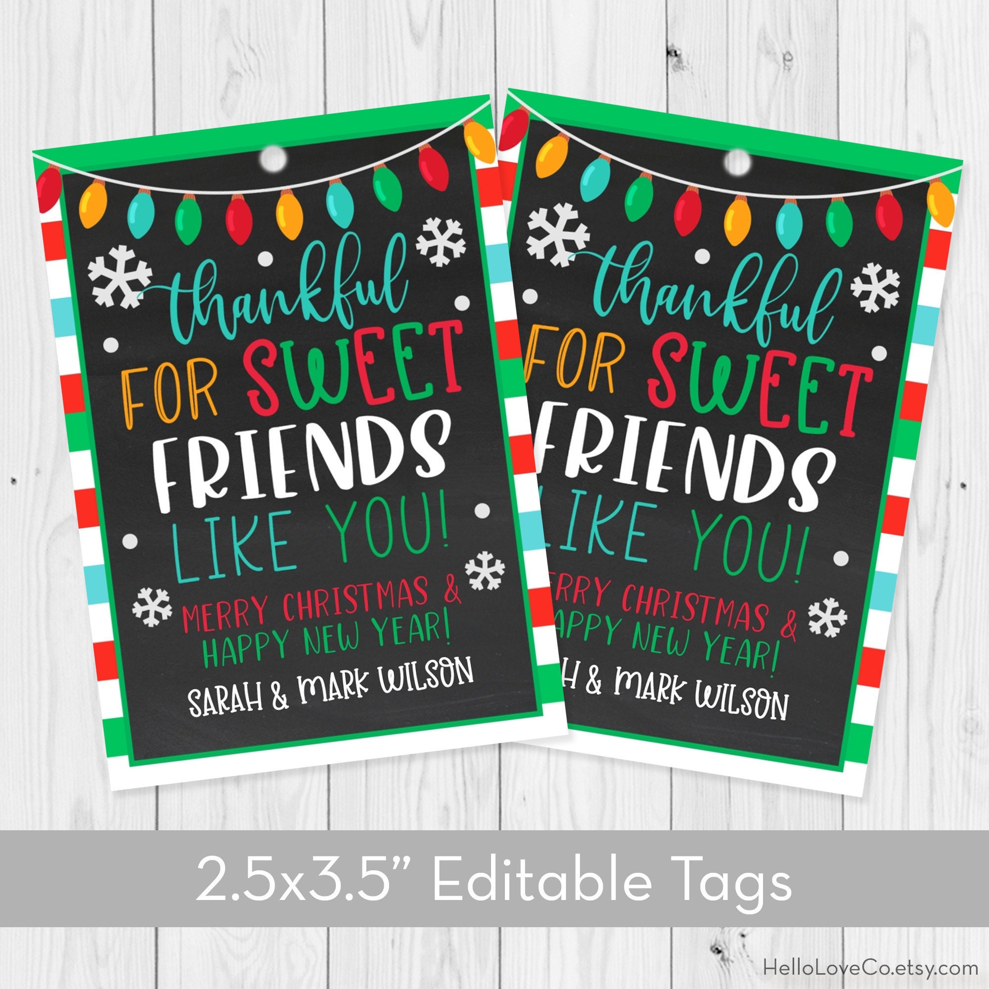 Editable Friendship Bracelet Christmas Gift Tag Printable Gift Tag My