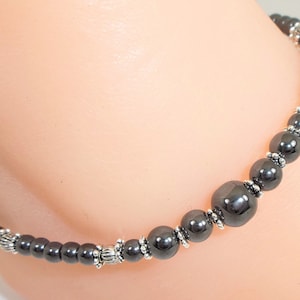 Magnetic Hematite Ankle Bracelet, Anklet, Magnet Therapy, Pain Relief, Arthritis Management, Reduces Swelling, Bracelet Unisex