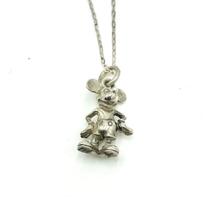 Mickey Mouse Necklace Disney Sterling Silver 1978 Original Box New Old Stock Never Worn