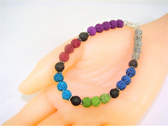 Rainbow Color Jade and Crystal Anklet Ankle Bracelet Adjustable Sterling Silver Rainbow Color Jade and Crystal Anklet Ankle Bracelet Adjustable Sterling Silver