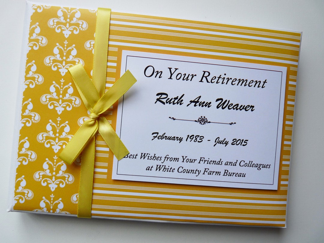 Personalised Yellow Retirement Guest Book / Retirement Sign in Etsy