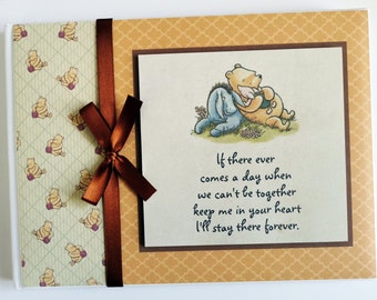 Personalised Classic Winnie the Pooh Baby Shower guest book, baby shower gift, unisex baby shower guest book, winnie birthday party