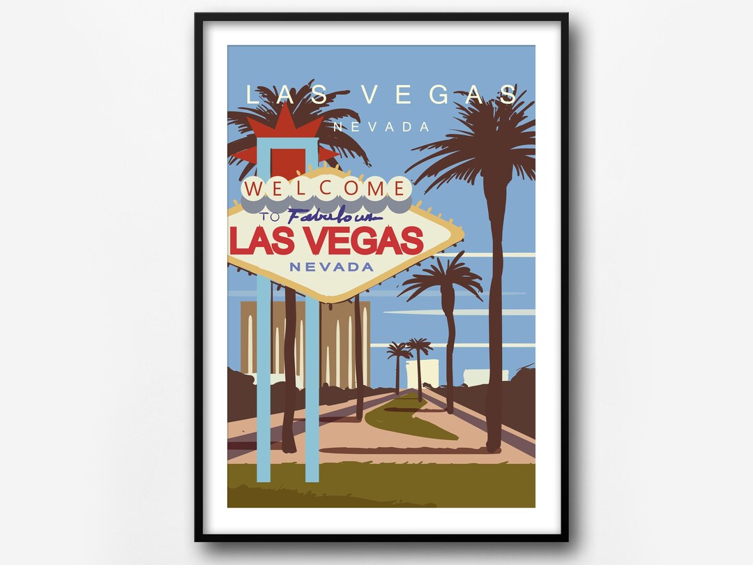 Las Vegas Travel Poster, Retro Travel Poster, Las Vegas Vintage Travel Print, Home Decor, Travel