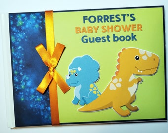 Personalised Dinosaur birthday guest book / Dinosaurs Baby Shower guest book, dinosaurs album - any design