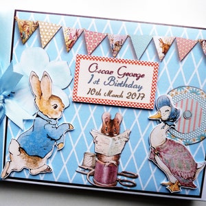 Personalised Peter Rabbit boys birthday guest book, Peter Rabbit Baby Shower Guest Book, Sign in Book, Peter Rabbit Keepsake