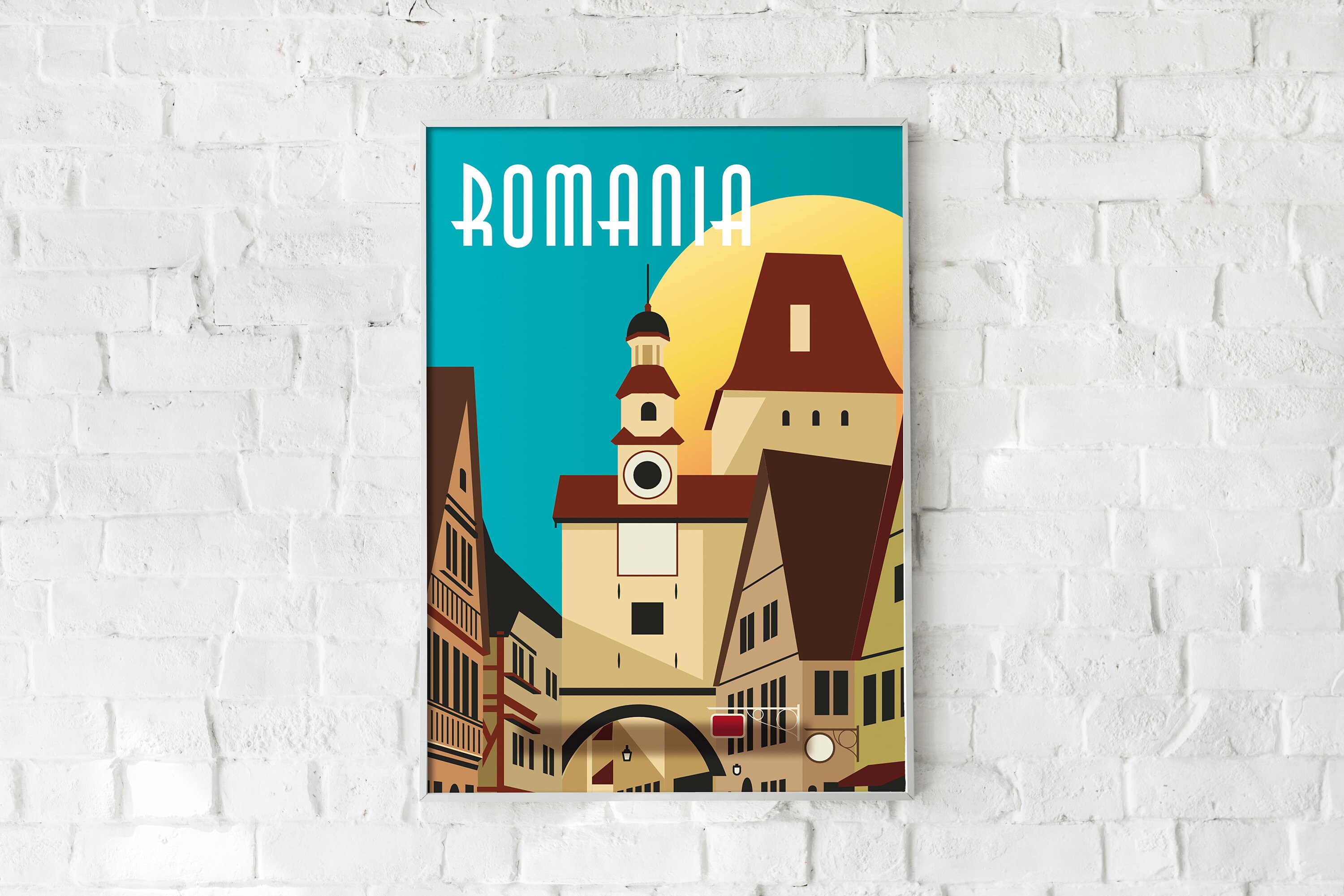 Romania travel poster Romania wall print Romania retro Etsy