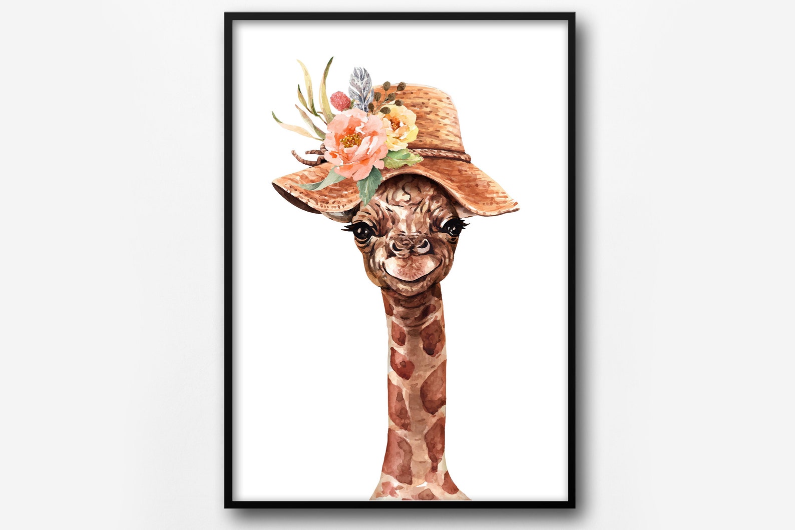 Giraffe Wall Print Funky Giraffe Poster Animals Wall Art Etsy UK