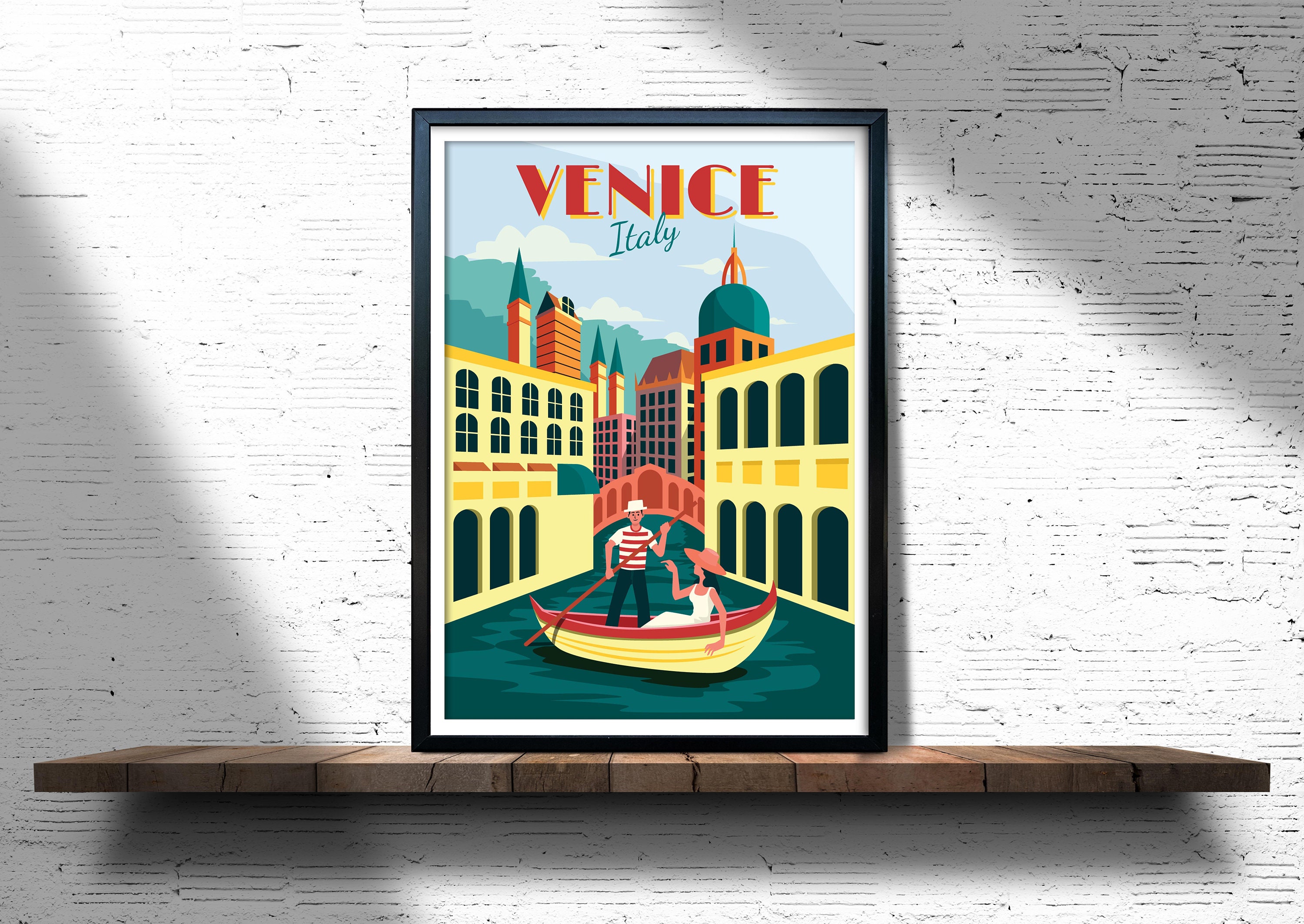 Travel Posters Venice - Italy City of Water Travel Poster, Retro, Vintage  Poster