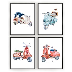 Vintage Vespa prints, Vespa scooter print, retro vintage scooter poster, vespa scooter retro art, wall decor