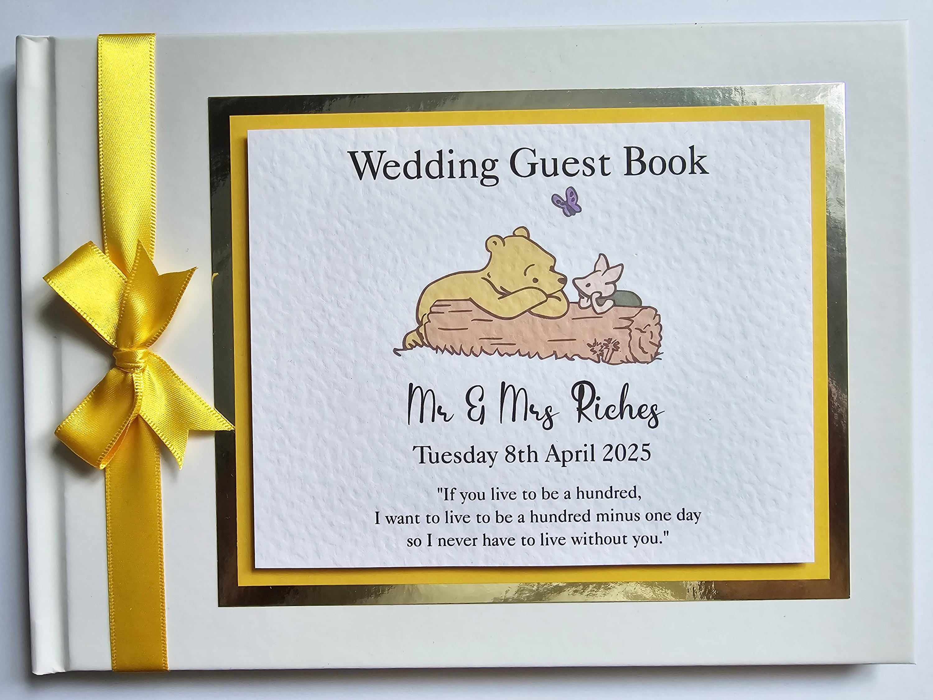 Winnie the pooh wedding guest book, Winnie the pooh sign in book, keepsake, book - any colour